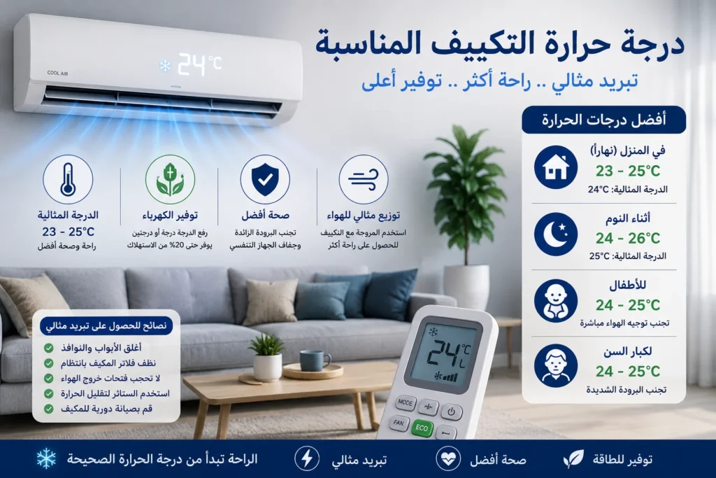 درجة حرارة التكييف المناسبة