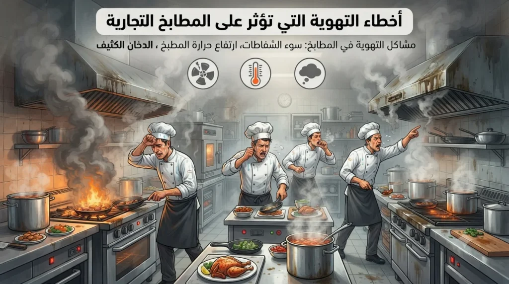 أخطاء التهوية التي تؤثر على المطابخ التجارية