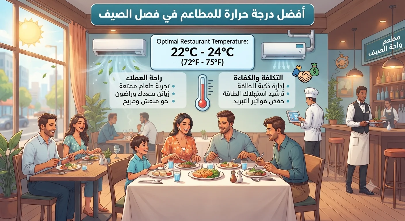 أفضل درجة حرارة للمطاعم في فصل الصيف