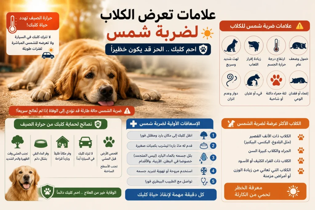 علامات ضربة الشمس لدى الكلاب والإسعافات الأولية لحمايتها