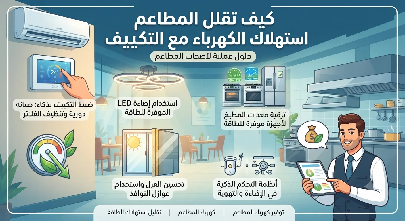 كيف تقلل المطاعم استهلاك الكهرباء مع التكييف
