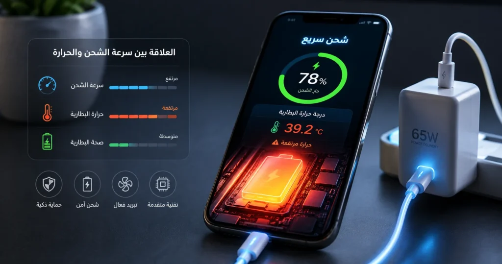 العلاقة بين الشحن السريع وسخونة الهاتف.