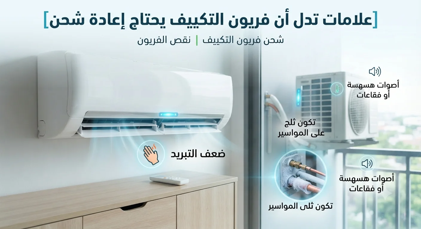 علامات تدل أن فريون التكييف يحتاج إعادة شحن